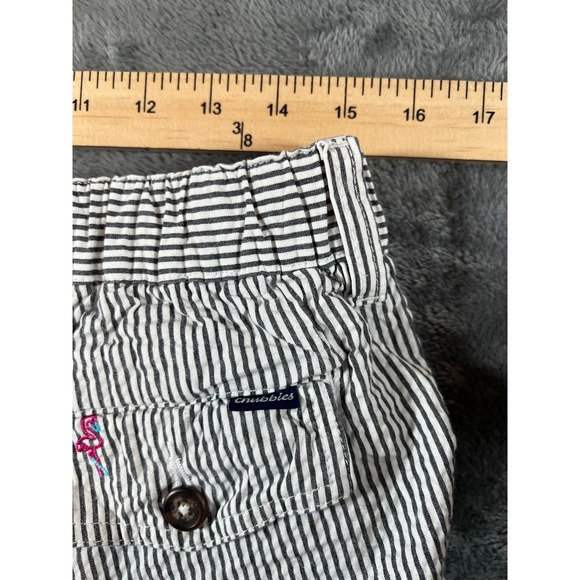 Chubbies Seersucker Shorts Mens Large 5.5" Inseam Gray Flamingo Racers Stripe - Picture 8 of 10